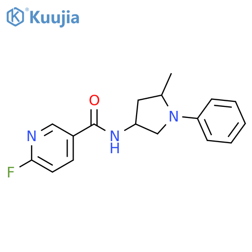 6-Fluoro-N-(5-methyl-1-phenyl-3-pyrrolidinyl)-3-pyridinecarboxamide structure