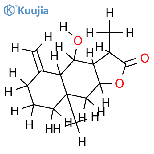 (6alpha,8alpha,11betaH)-6-Hydroxy-4(15)-eudesmen-12,8-olide structure