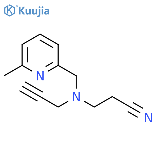 3-{(6-methylpyridin-2-yl)methyl(prop-2-yn-1-yl)amino}propanenitrile structure