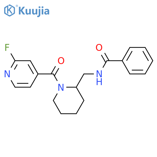 N-[[1-[(2-Fluoro-4-pyridinyl)carbonyl]-2-piperidinyl]methyl]benzamide structure