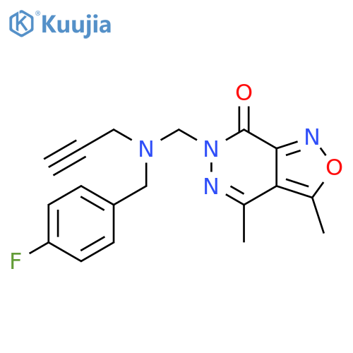 6-[[[(4-Fluorophenyl)methyl]-2-propyn-1-ylamino]methyl]-3,4-dimethylisoxazolo[3,4-d]pyridazin-7(6H)-one structure