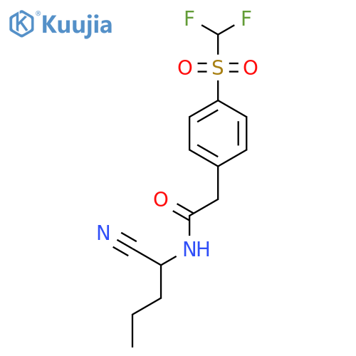 N-(1-Cyanobutyl)-2-[4-(difluoromethylsulfonyl)phenyl]acetamide structure