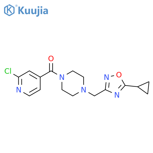 (2-Chloro-4-pyridinyl)[4-[(5-cyclopropyl-1,2,4-oxadiazol-3-yl)methyl]-1-piperazinyl]methanone structure