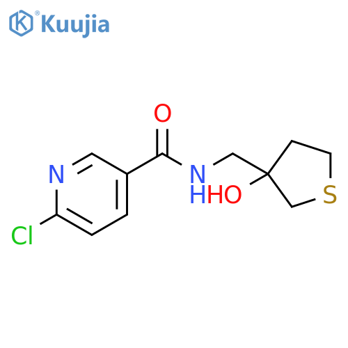 6-chloro-N-(3-hydroxythiolan-3-yl)methylpyridine-3-carboxamide structure