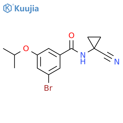 3-bromo-N-(1-cyanocyclopropyl)-5-(propan-2-yloxy)benzamide structure
