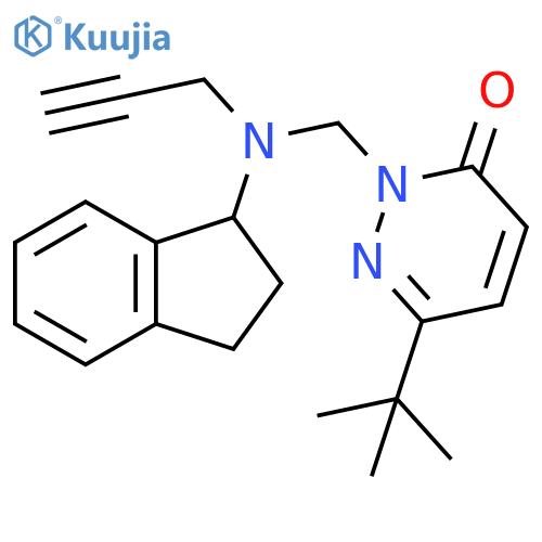 2-[[(2,3-Dihydro-1H-inden-1-yl)-2-propyn-1-ylamino]methyl]-6-(1,1-dimethylethyl)-3(2H)-pyridazinone structure