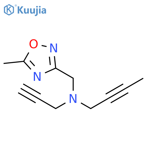 (but-2-yn-1-yl)(5-methyl-1,2,4-oxadiazol-3-yl)methyl(prop-2-yn-1-yl)amine structure