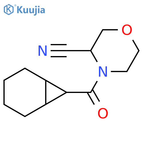 4-{bicyclo4.1.0heptane-7-carbonyl}morpholine-3-carbonitrile structure