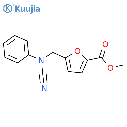 methyl 5-{cyano(phenyl)aminomethyl}furan-2-carboxylate structure
