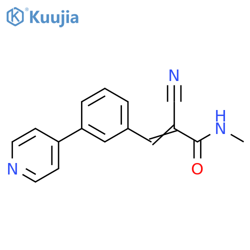 2-cyano-N-methyl-3-3-(pyridin-4-yl)phenylprop-2-enamide structure