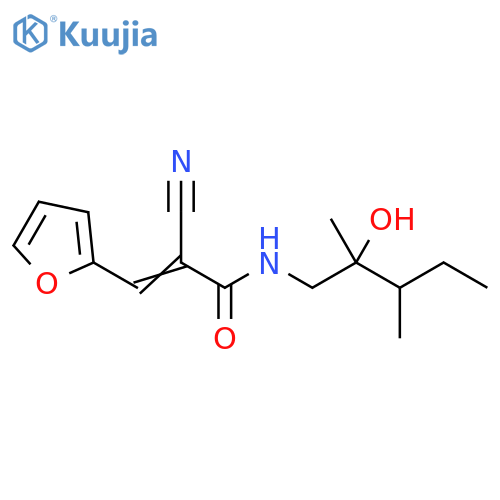 2-cyano-3-(furan-2-yl)-N-(2-hydroxy-2,3-dimethylpentyl)prop-2-enamide structure