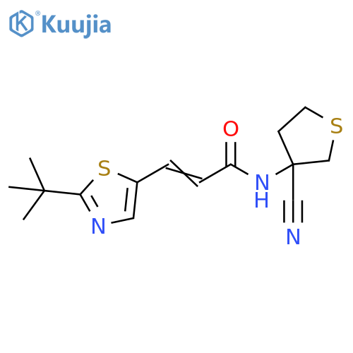 N-(3-Cyanotetrahydro-3-thienyl)-3-[2-(1,1-dimethylethyl)-5-thiazolyl]-2-propenamide structure