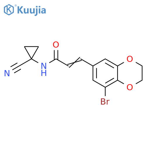 3-(8-Bromo-2,3-dihydro-1,4-benzodioxin-6-yl)-N-(1-cyanocyclopropyl)-2-propenamide structure