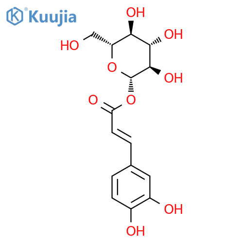 b-D-Glucopyranose,1-[3-(3,4-dihydroxyphenyl)-2-propenoate] structure