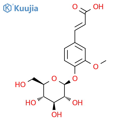 (E)-3-[3-Methoxy-4-[(2S,3R,4S,5S,6R)-3,4,5-trihydroxy-6-(hydroxymethyl)oxan-2-yl]oxyphenyl]prop-2-enoic acid structure