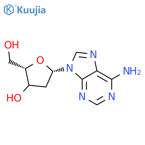 (2S,3R,5S)-5-(6-aminopurin-9-yl)-2-(hydroxymethyl)tetrahydrofuran-3-ol structure