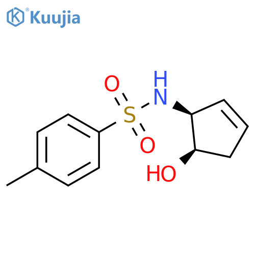 Benzenesulfonamide, N-[(1S,5R)-5-hydroxy-2-cyclopenten-1-yl]-4-methyl- structure