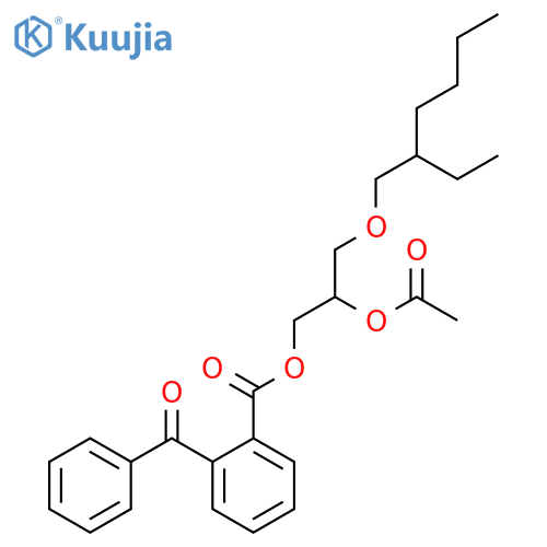Benzoic acid, 2-benzoyl-, 2-(acetyloxy)-3-[(2-ethylhexyl)oxy]propyl ester structure