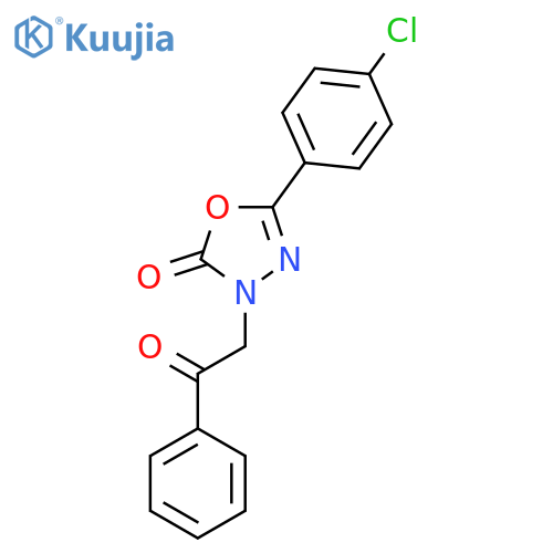 1,3,4-Oxadiazol-2(3H)-one, 5-(4-chlorophenyl)-3-(2-oxo-2-phenylethyl)- structure