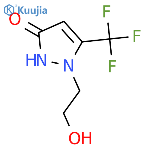1-(2-hydroxyethyl)-5-(trifluoromethyl)-1H-pyrazol-3-ol structure
