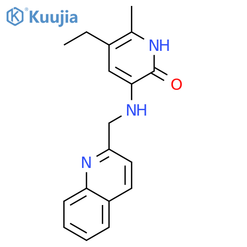 2(1H)-Pyridinone,5-ethyl-6-methyl-3-[(2-quinolinylmethyl)amino]- structure