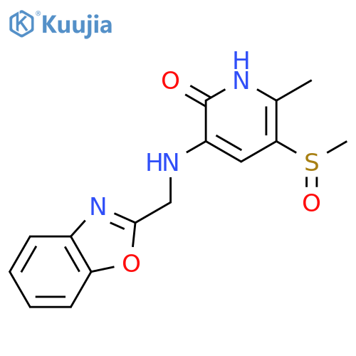 2(1H)-Pyridinone,3-[(2-benzoxazolylmethyl)amino]-6-methyl-5-(methylsulfinyl)- structure