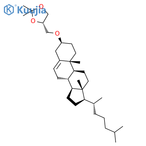 1,3-Dioxolane, 4-[[[(3b)cholest-5-en-3-yl]oxy]methyl]-2,2-dimethyl-, (S)- structure