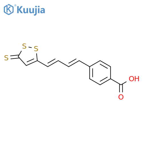 Benzoic acid, 4-[4-(3-thioxo-3H-1,2-dithiol-5-yl)-1,3-butadienyl]- structure