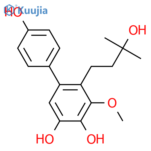 3,4,4',5-Tetrahydroxy-2-prenylbiphenyl; 2'',3''-Dihydro, 3''-hydroxy, 3-Me ether structure