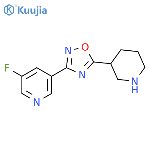 3-Fluoro-5-(5-piperidin-3-yl-[1,2,4]oxadiazol-3-yl)-pyridine structure