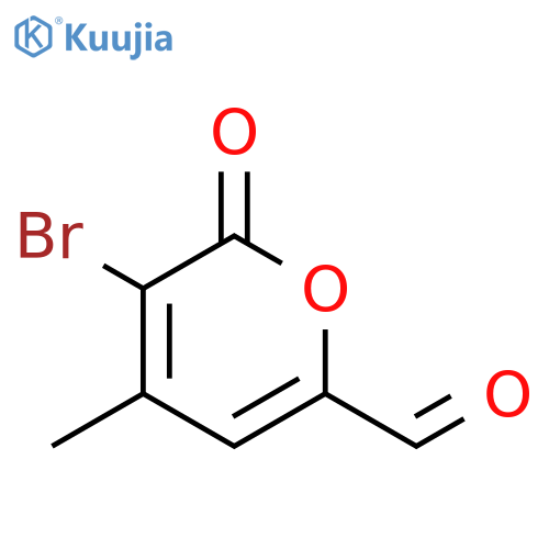 2H-Pyran-6-carboxaldehyde, 3-bromo-4-methyl-2-oxo- structure