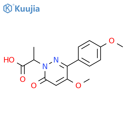 2-[4-methoxy-3-(4-methoxyphenyl)-6-oxo-pyridazin-1-yl]propanoic acid structure