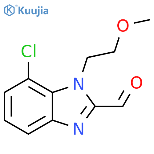 7-chloro-1-(2-methoxyethyl)-1H-1,3-benzodiazole-2-carbaldehyde structure