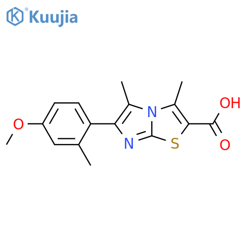6-(4-Methoxy-2-methyl-phenyl)-3,5-dimethyl-imidazo[2,1-b]thiazole-2-carboxylic acid structure