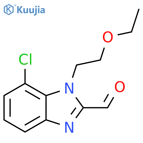 7-chloro-1-(2-ethoxyethyl)-1H-1,3-benzodiazole-2-carbaldehyde structure