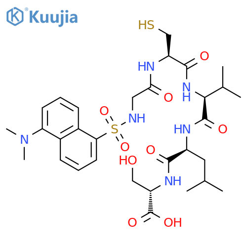 L-Serine,N-[[5-(dimethylamino)-1-naphthalenyl]sulfonyl]glycyl-L-cysteinyl-L-valyl-L-leucyl- structure
