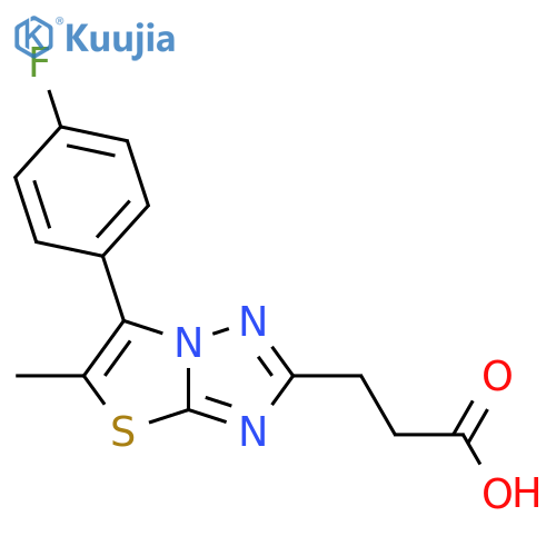 3-[6-(4-Fluoro-phenyl)-5-methyl-thiazolo[3,2-b][1,2,4]triazol-2-yl]-propionic acid structure