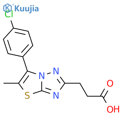 3-[6-(4-Chloro-phenyl)-5-methyl-thiazolo[3,2-b][1,2,4]triazol-2-yl]-propionic acid structure