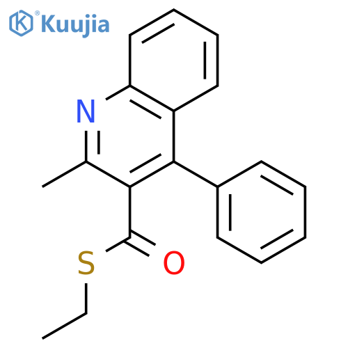 3-Quinolinecarbothioic acid, 2-methyl-4-phenyl-, S-ethyl ester structure