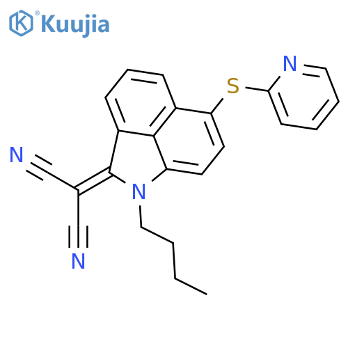 Propanedinitrile, [1-butyl-6-(2-pyridinylthio)benz[cd]indol-2(1H)-ylidene]- structure