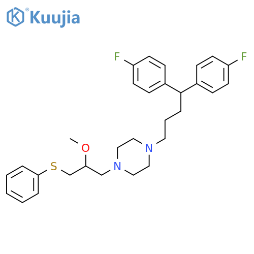 Piperazine,1-[4,4-bis(4-fluorophenyl)butyl]-4-[2-methoxy-3-(phenylthio)propyl]- structure