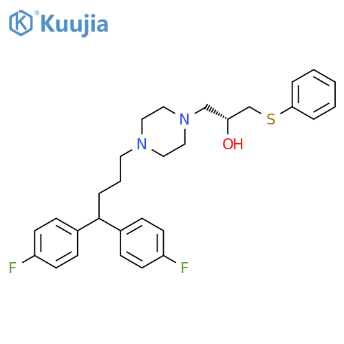 1-Piperazineethanol,4-[4,4-bis(4-fluorophenyl)butyl]-a-[(phenylthio)methyl]-, (R)- (9CI) structure