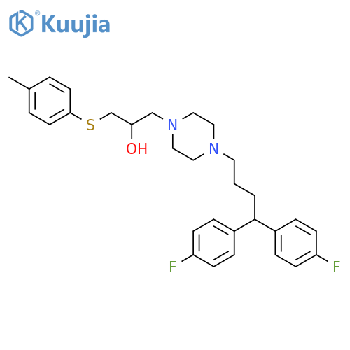 1-Piperazineethanol,4-[4,4-bis(4-fluorophenyl)butyl]-a-[[(4-methylphenyl)thio]methyl]- structure