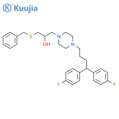 1-Piperazineethanol,4-[4,4-bis(4-fluorophenyl)butyl]-a-[[(phenylmethyl)thio]methyl]- structure