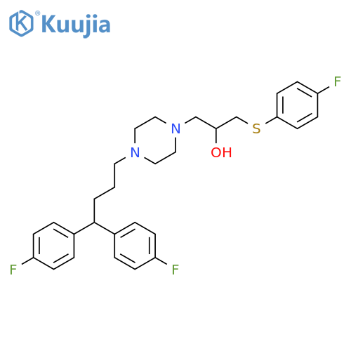 1-Piperazineethanol,4-[4,4-bis(4-fluorophenyl)butyl]-a-[[(4-fluorophenyl)thio]methyl]- structure