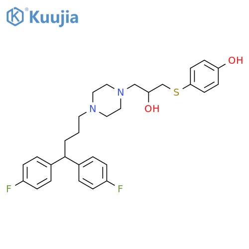 1-Piperazineethanol,4-[4,4-bis(4-fluorophenyl)butyl]-a-[[(4-hydroxyphenyl)thio]methyl]- structure