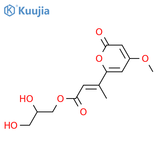3-(4-Methoxy-2-oxo-2H-pyran-6-yl)-3-methyl-2-propenoic acid; (E)-form, 2R,3-Dihydroxypropyl ester structure