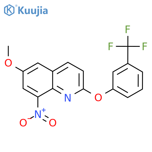 Quinoline, 6-methoxy-8-nitro-2-[3-(trifluoromethyl)phenoxy]- structure