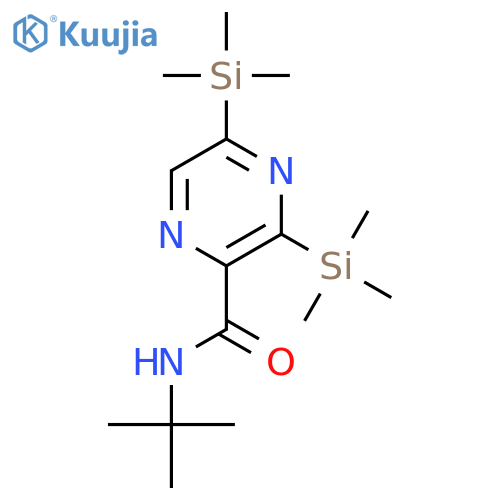 Pyrazinecarboxamide, N-(1,1-dimethylethyl)-3,5-bis(trimethylsilyl)- structure