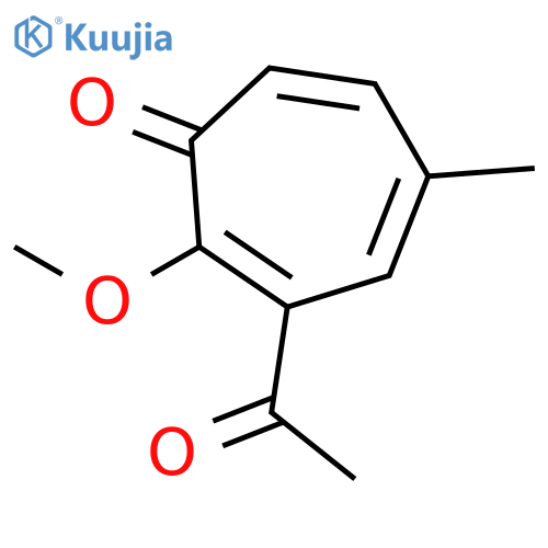 2,4,6-Cycloheptatrien-1-one, 3-acetyl-2-methoxy-5-methyl- structure